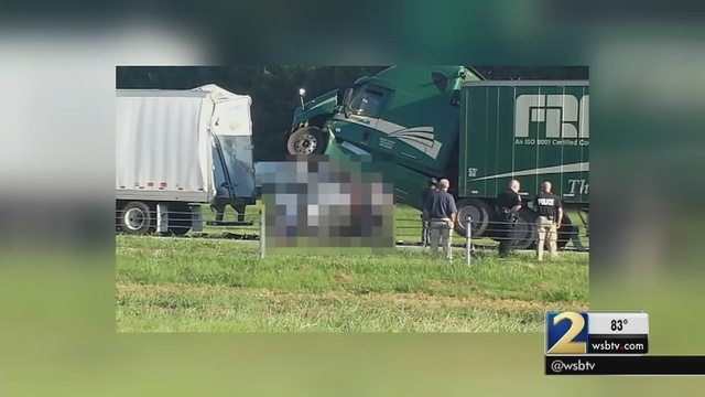 Three tractor trailers involved in accident on I-20; One ... Three tractor trailers involved in accident on I-20; One ...