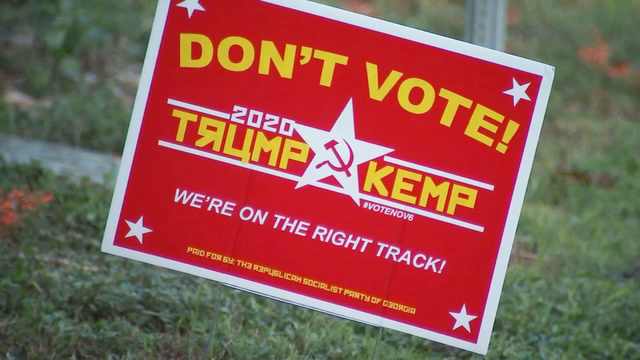 don t vote signs pop up in several atlanta neighborhoods wsb tv