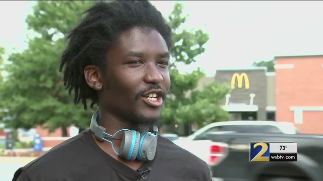 Young man at McDonald